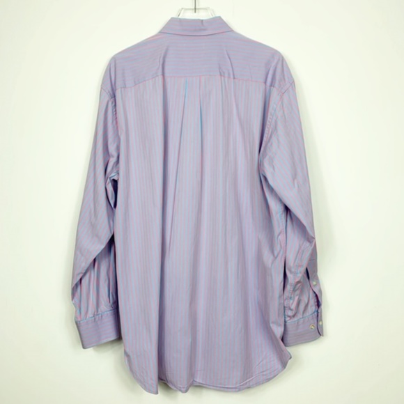 Peter Millar Blue/Pink Striped Button Down Shirt - Picture 4 of 8